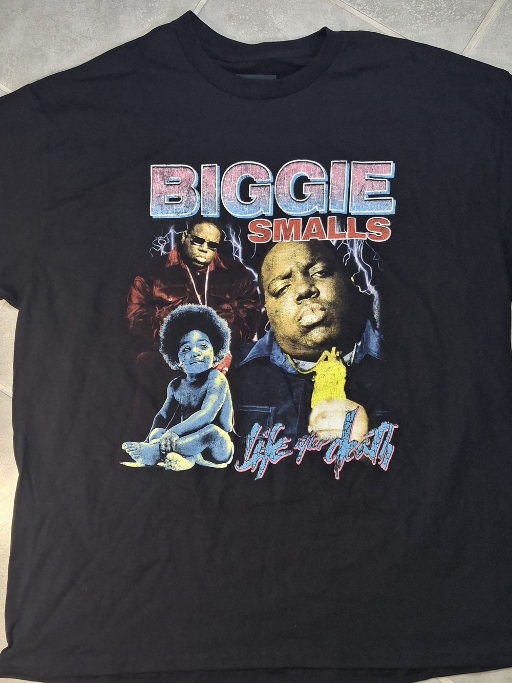 Source Unknown Black Biggie Smalls Graphic Short Sleeve Tee